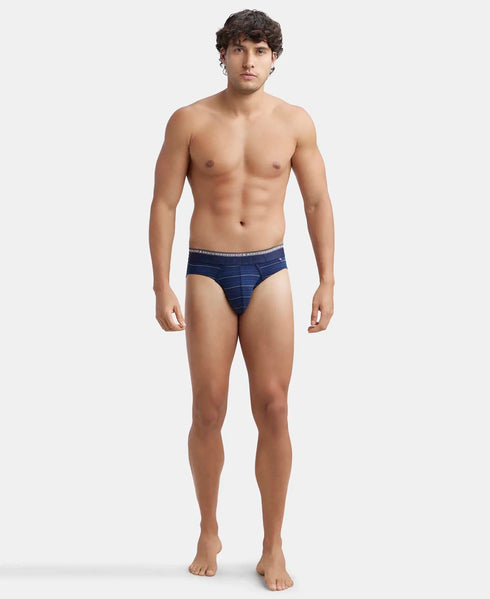 Jockey Cotton Comfort Striped Brief | Navy