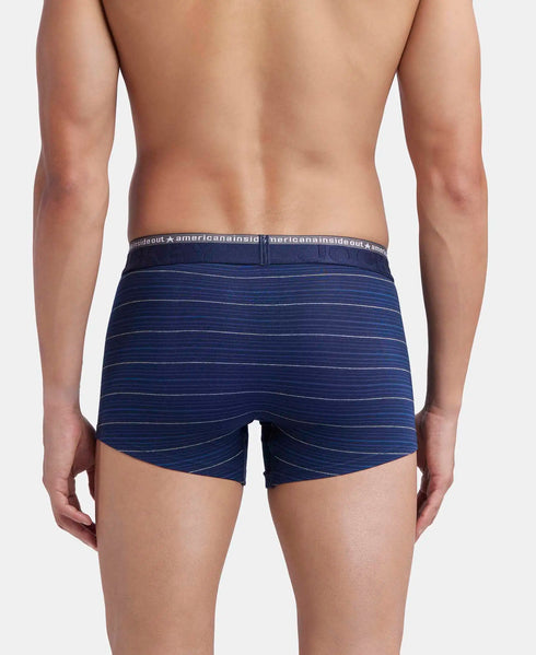 Jockey Cotton Elastane Stretch Stripe Trunk | Navy