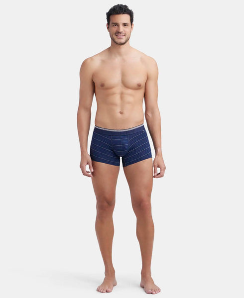 Jockey Cotton Elastane Stretch Stripe Trunk | Navy