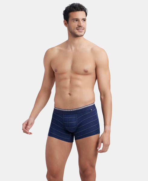 Jockey Cotton Elastane Stretch Stripe Trunk | Navy