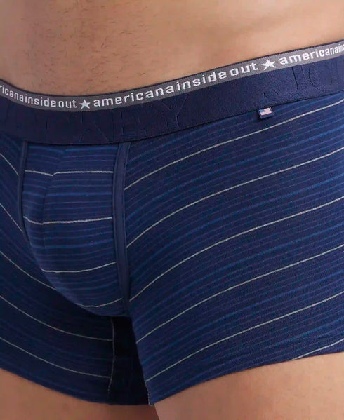 Jockey Cotton Elastane Stretch Stripe Trunk | Navy