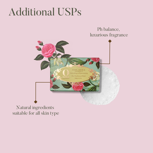Ohria Ayurveda Rose Milk & Vanilla Bathing Bar