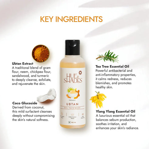 Hue And Shades Organic Ubtan Gel Facewash