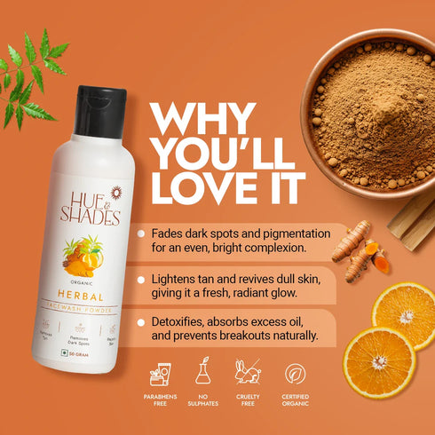 Hue And Shades Organic Herbal Facewash Powder