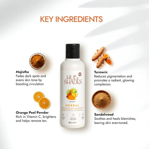 Hue And Shades Organic Herbal Facewash Powder