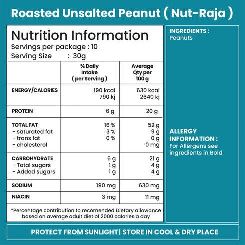 Jabsons Foods Unsalted Roasted Peanuts