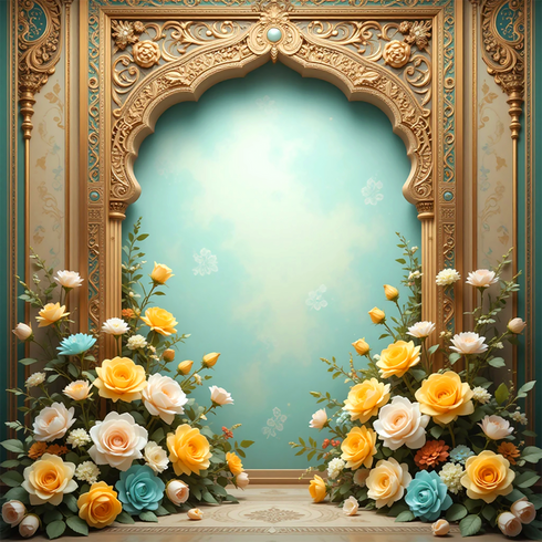 Back Drop India Floral Divine Arch
