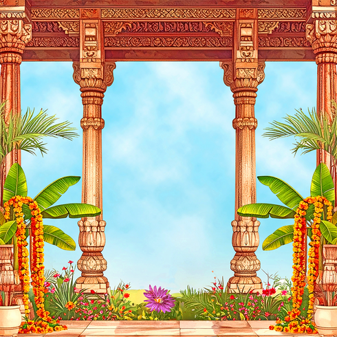 Back Drop India Mandir Ka Aangan