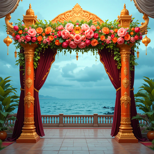 Back Drop India Regal Mandap by the Sea
