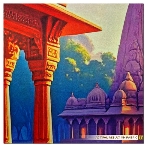 Back Drop India Divine Sunrise by the Temple