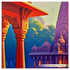 Back Drop India Divine Sunrise by the Temple