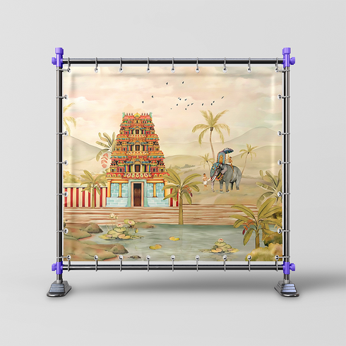Back Drop India Divine Tranquility of the Southern Temple