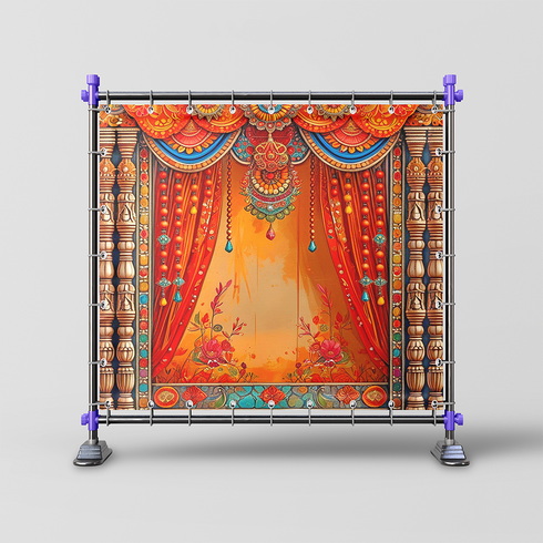 Back Drop India Festive Mandir Décor