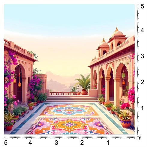 Back Drop India Elegant Courtyard of a Royal Haveli