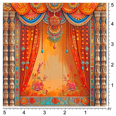 Back Drop India Festive Mandir Décor