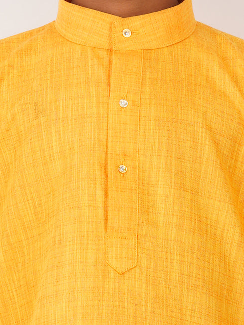 Ramraj Cotton Boys Fantastic Kurta & White Dhoti Set Yellow FS1