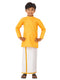 Ramraj Cotton Boys Fantastic Kurta & White Dhoti Set Yellow FS1