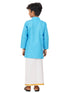 Ramraj Cotton Boys Fantastic Kurta & White Dhoti Set Blue FS4