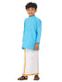 Ramraj Cotton Boys Fantastic Kurta & White Dhoti Set Blue FS4
