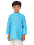 Ramraj Cotton Boys Fantastic Kurta & White Dhoti Set Blue FS4