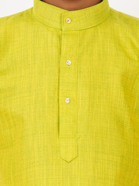 Ramraj Cotton Boys Fantastic Kurta & White Dhoti Set Green FS2