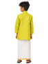 Ramraj Cotton Boys Fantastic Kurta & White Dhoti Set Green FS2