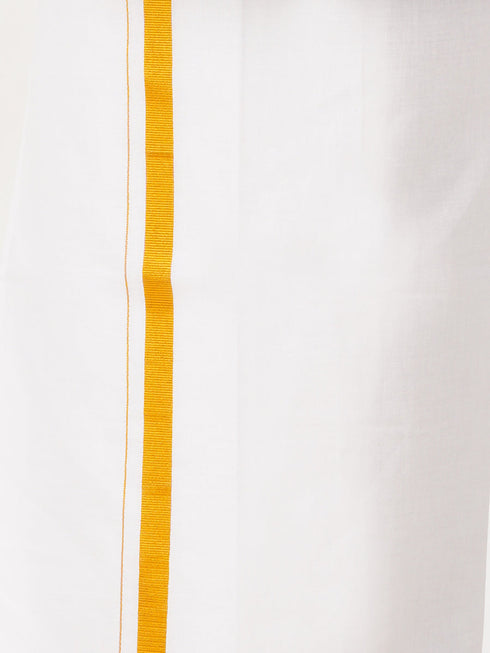Ramraj Cotton Boys Fantastic Kurta & White Dhoti Set Yellow FS1