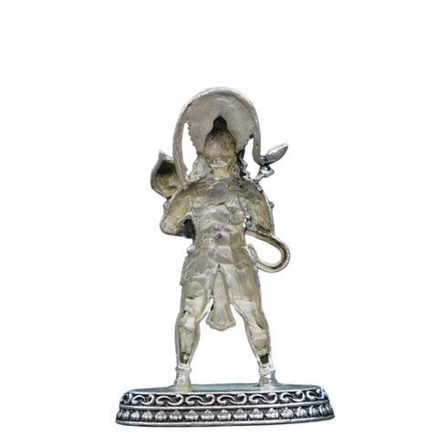Pure Silver Antique Hanuman Idol Standing Big 26.71G By Mahita Collections