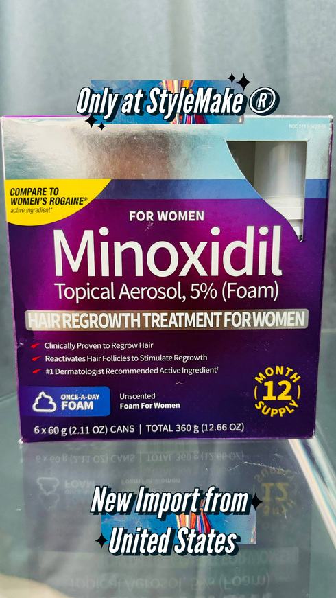 Style Make Kirkland 2 Month Supply Minoxidil 5 Hair Regrowth For Women Once a Day Foam