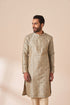 Manyavar Light Grey Jacquard Kurta Pajama