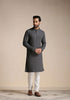 Manyavar Light Grey Chikankari Kurta Set