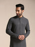 Manyavar Light Grey Chikankari Kurta Set