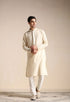 Manyavar Biscuit Beige Jacquard Patterned Kurta Set