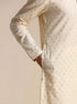 Manyavar Biscuit Beige Jacquard Patterned Kurta Set