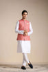 Manyavar Rust Red Jacket With Golden Motifs
