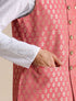 Manyavar Rust Red Jacket With Golden Motifs