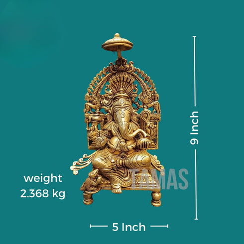 Tamas Brass Chowki Ganesha | Free Luxury Gift Box