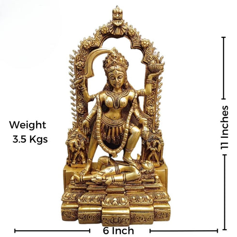 Tamas Brass Maa Kali - Maa Durga Deity - Devi Jagdamba Statue/Idol | Free Luxury Gift box