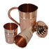 Pure Copper 1 liter Water Jug with 2 Free Copper Glasses
