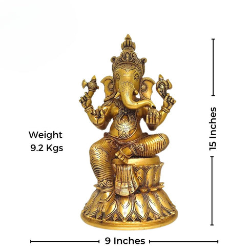 Tamas Brass Lord Mangalkari Ganesh Handcrafted Statue