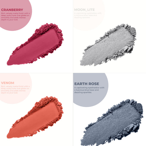 Moraze Cosmetics 4 Stunning Eyeshadows Combo Free Eyeliner