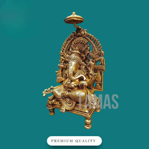 Tamas Brass Chowki Ganesha | Free Luxury Gift Box
