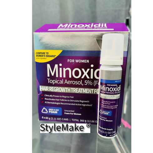 Style Make Kirkland 2 Month Supply Minoxidil 5 Hair Regrowth For Women Once a Day Foam