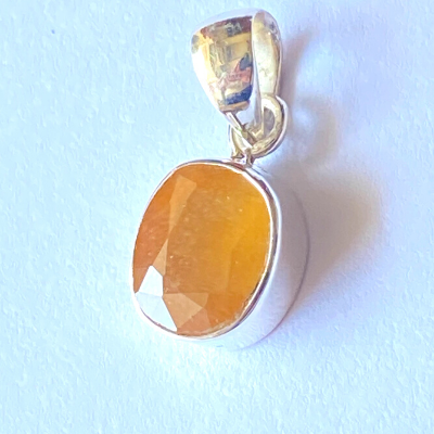 Natural Gemstone Silver Pendant For Men and Women