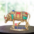 Brass Cow With Calf Stone Statue 8.44Kg