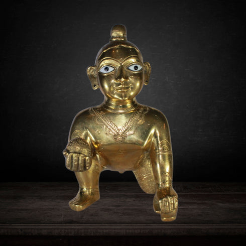 Brass Laddu Gopal Statue Murti Idol 2438g