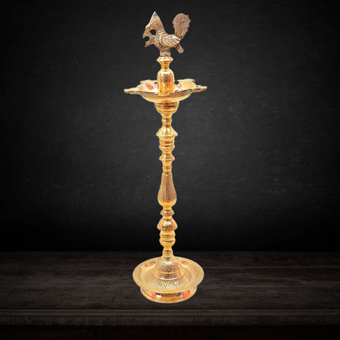 Brass Table Mahabharat Oil Lamp Deepak 8kg
