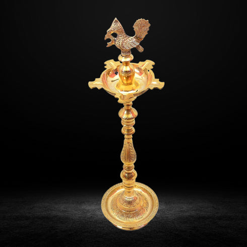 Brass Table Mahabharat Oil Lamp Deepak 8kg