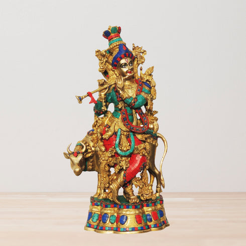 Brass Krishna Stone 23.22Kg