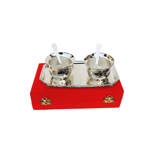 Brass 2 Bowl Set With Velvet Box 0.1kg